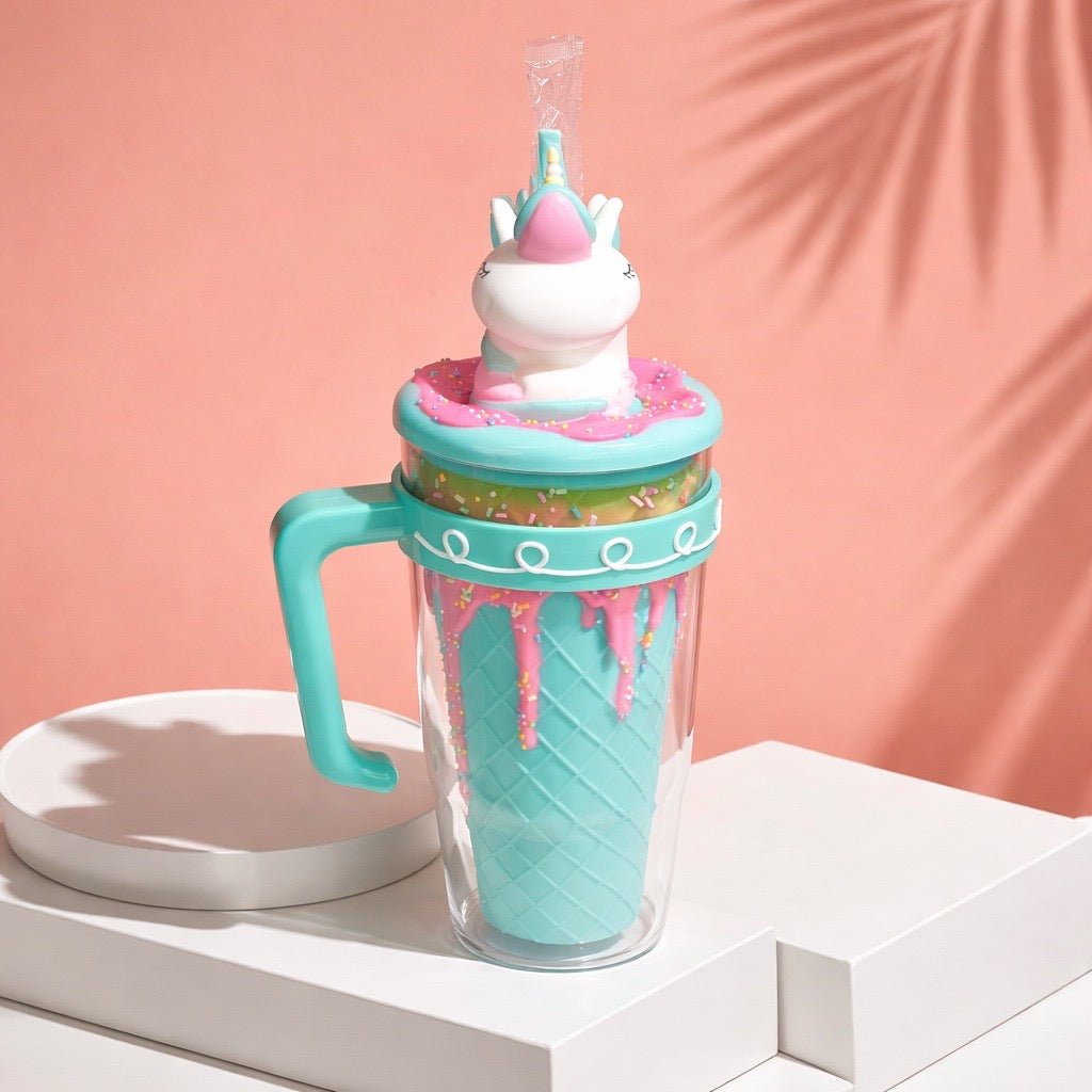 Double - walled plastic cup with ice cream design