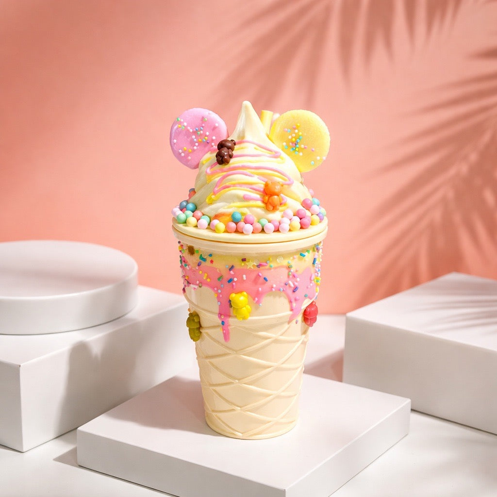 Double - walled plastic cup with ice cream design